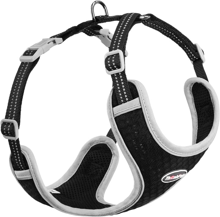 Reflective Breathable Soft Air Mesh No Pull Puppy Choke Free over Head Vest Ventilation Harness for Puppy Small Medium Dogs and Cats (Red,Xs)