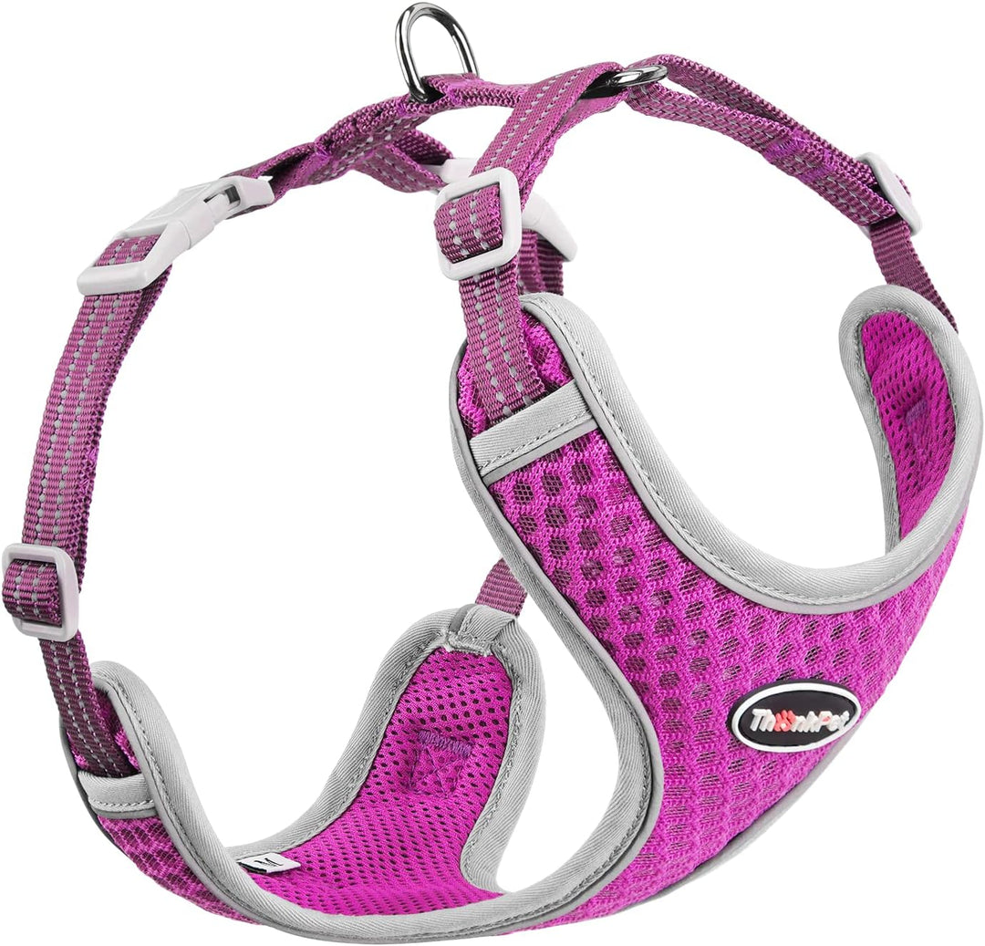 Reflective Breathable Soft Air Mesh No Pull Puppy Choke Free over Head Vest Ventilation Harness for Puppy Small Medium Dogs and Cats (Red,Xs)