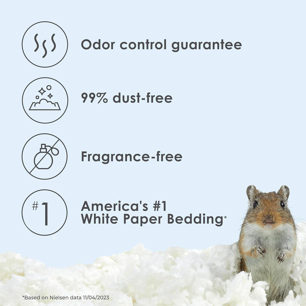 Clean & Cozy White Paper Bedding, Made for Small Animals, 100 Liters, Pack of 2