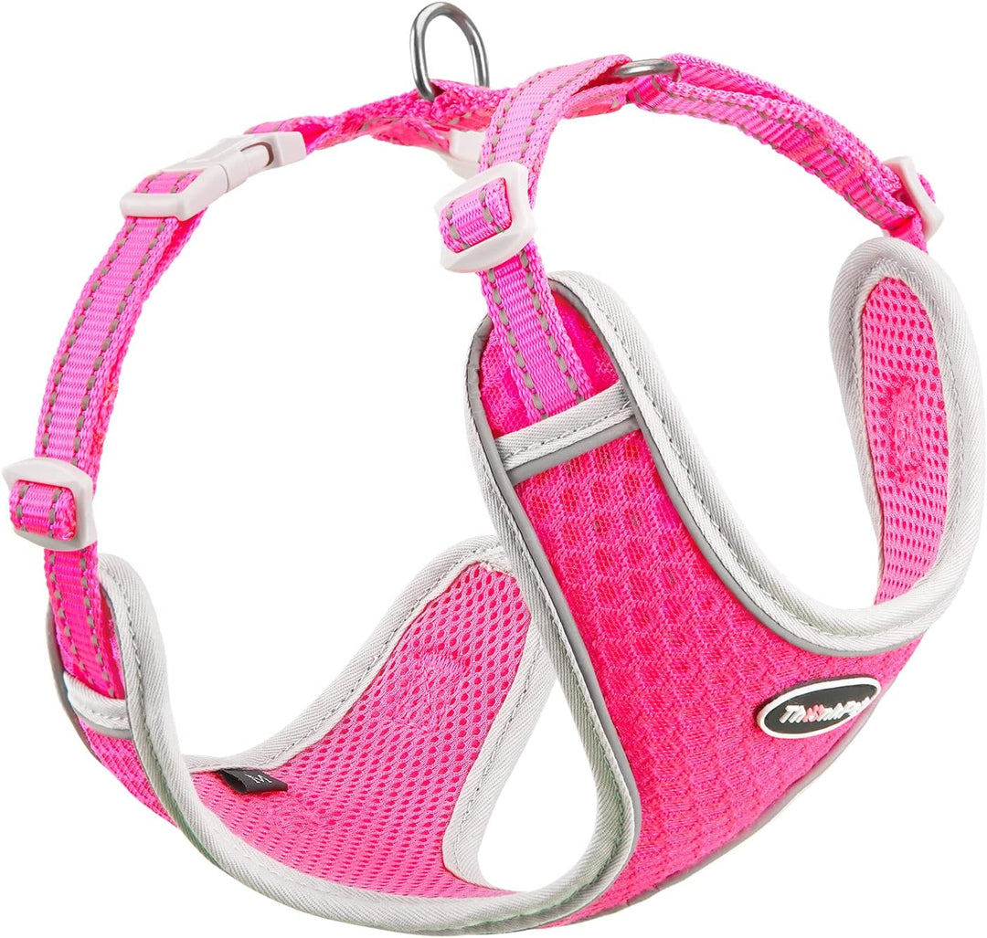 Reflective Breathable Soft Air Mesh No Pull Puppy Choke Free over Head Vest Ventilation Harness for Puppy Small Medium Dogs and Cats (Red,Xs)