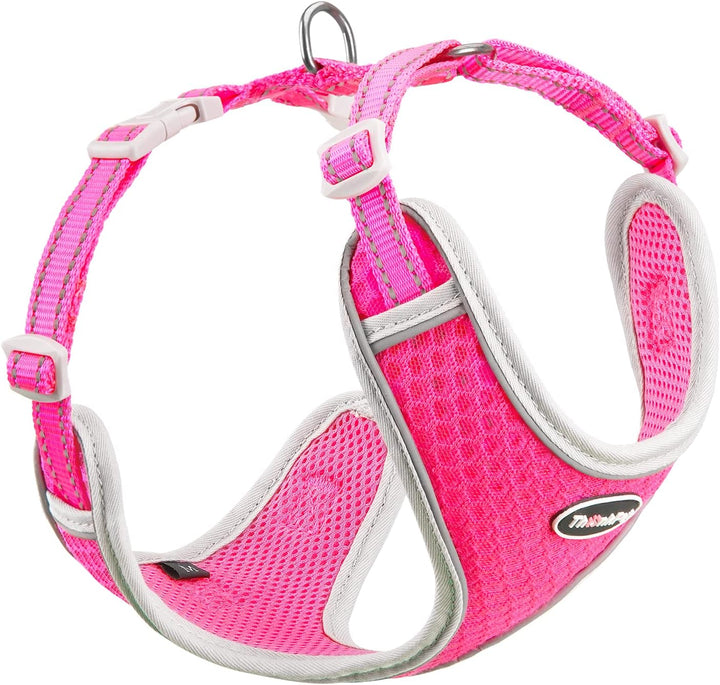 Reflective Breathable Soft Air Mesh No Pull Puppy Choke Free over Head Vest Ventilation Harness for Puppy Small Medium Dogs and Cats (Red,Xs)