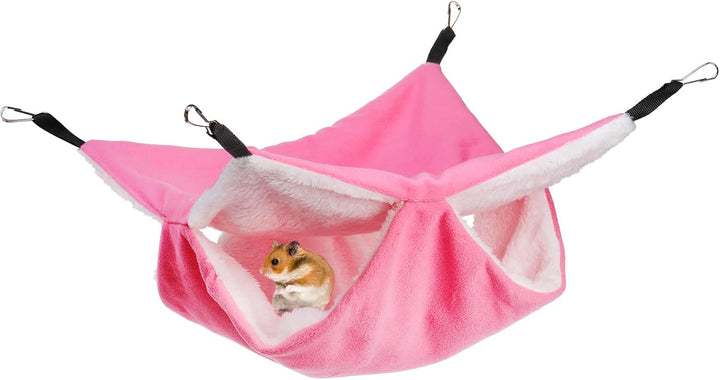 5 Pieces Rat Hammocks for Cage, Double Layer Guinea Pig Hideout Bed, Ferret Hammocks Soft Hamster, Playing Sleeping Accessory for Small Animal Chinchilla Squirrel