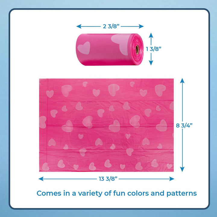 Dog Poop Bags for Waste (150 Bags) Refuse Cleanup, Doggy Roll Replacements for Outdoor Puppy Walking and Travel, Leak Proof and Tear Resistant, Thick Plastic - Assorted Colors