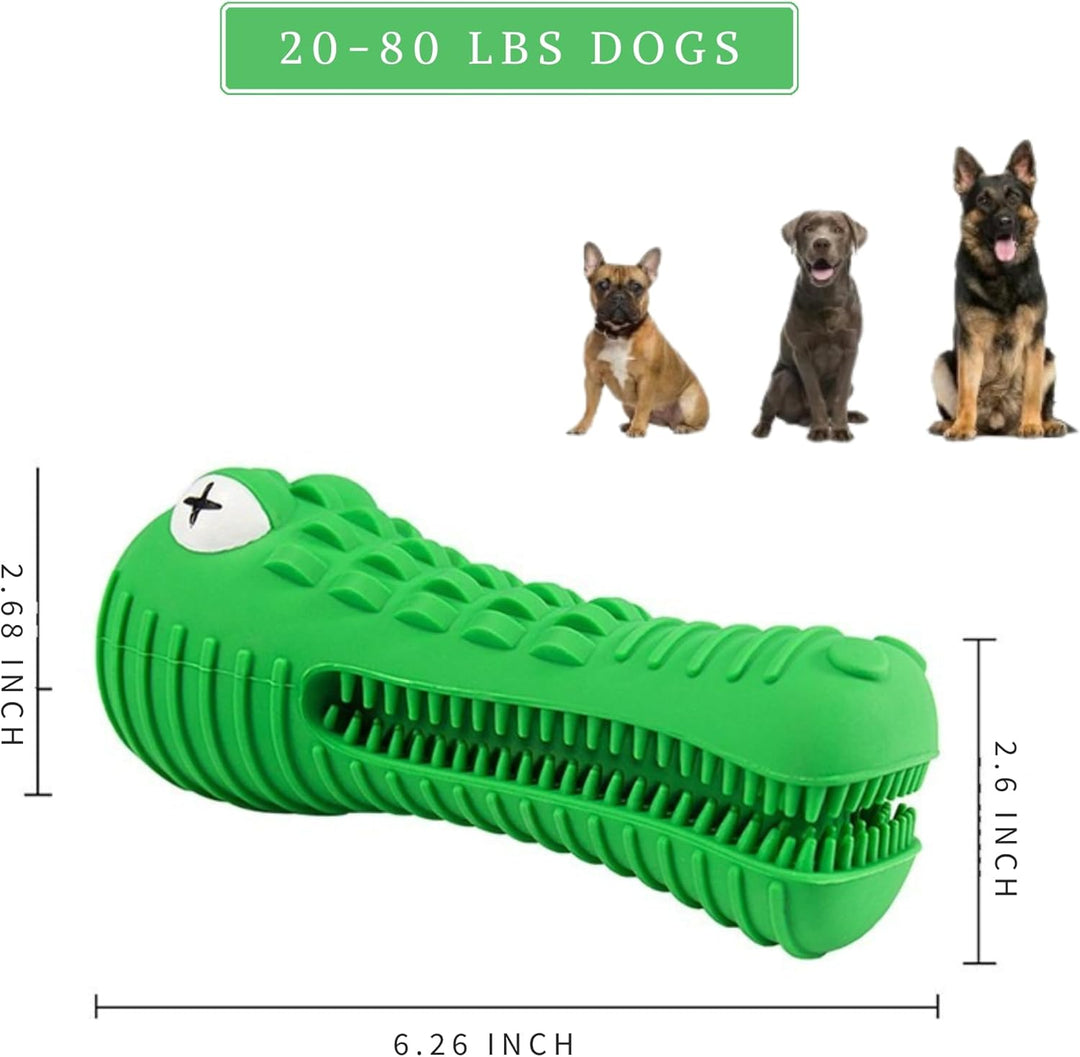 Dog Chew Toys for Aggressive Chewers – Alligator Dog Chew Toy for Large, Medium & Small Dogs – Tough Natural Rubber for Teeth Cleaning – Squeaky Interactive Dog Toys to Keep Them Busy