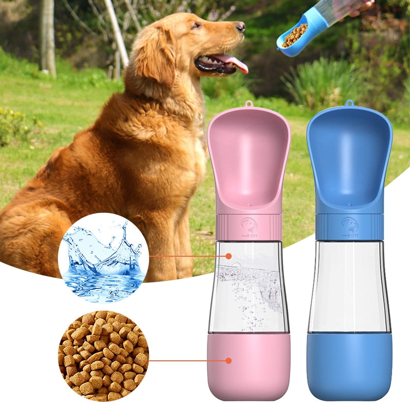 2in1 Portable Pet Water Bottle for on-the-go hydration with built-in dispenser for pets.