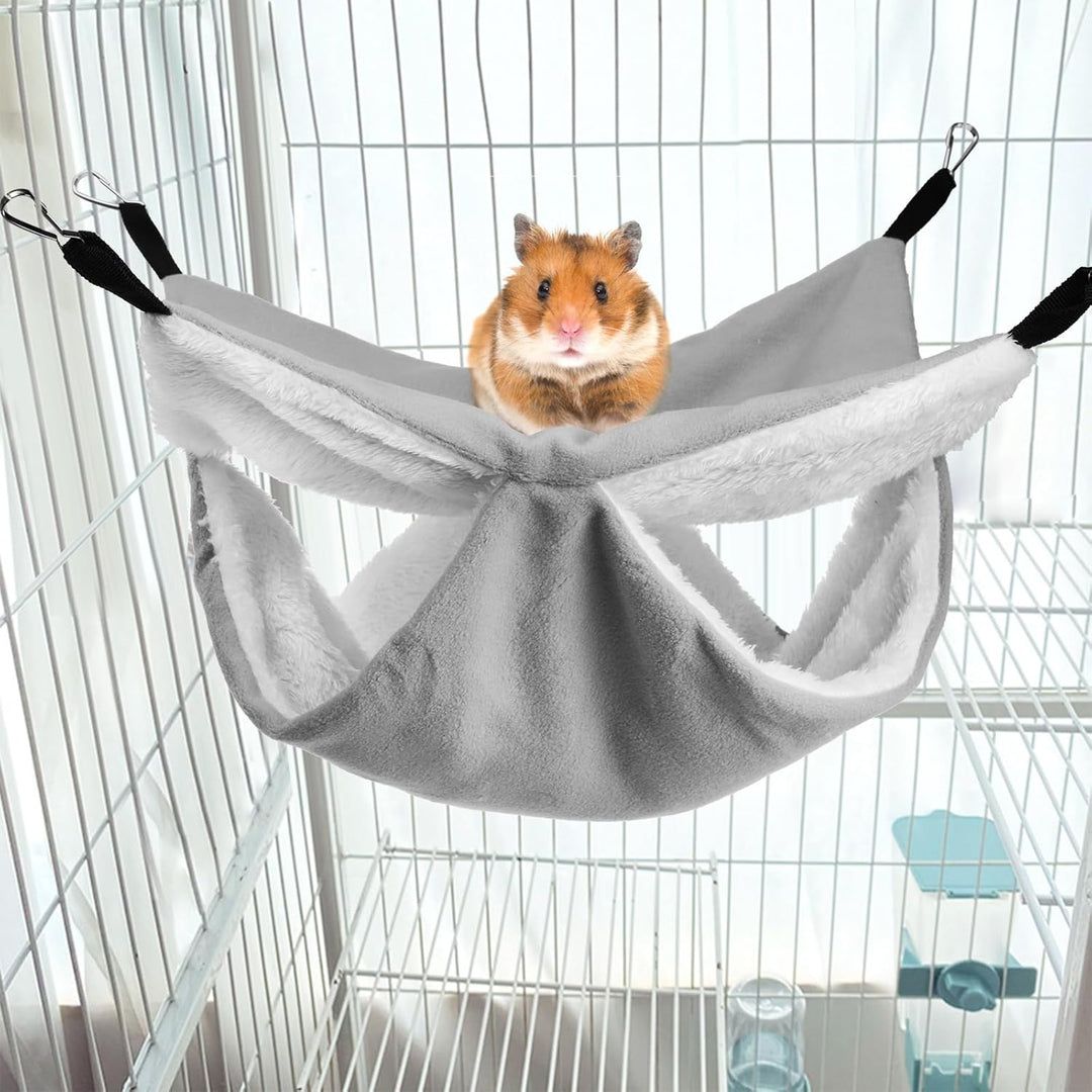 5 Pieces Rat Hammocks for Cage, Double Layer Guinea Pig Hideout Bed, Ferret Hammocks Soft Hamster, Playing Sleeping Accessory for Small Animal Chinchilla Squirrel