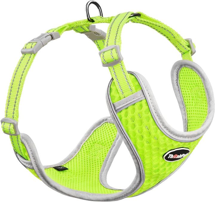 Reflective Breathable Soft Air Mesh No Pull Puppy Choke Free over Head Vest Ventilation Harness for Puppy Small Medium Dogs and Cats (Red,Xs)