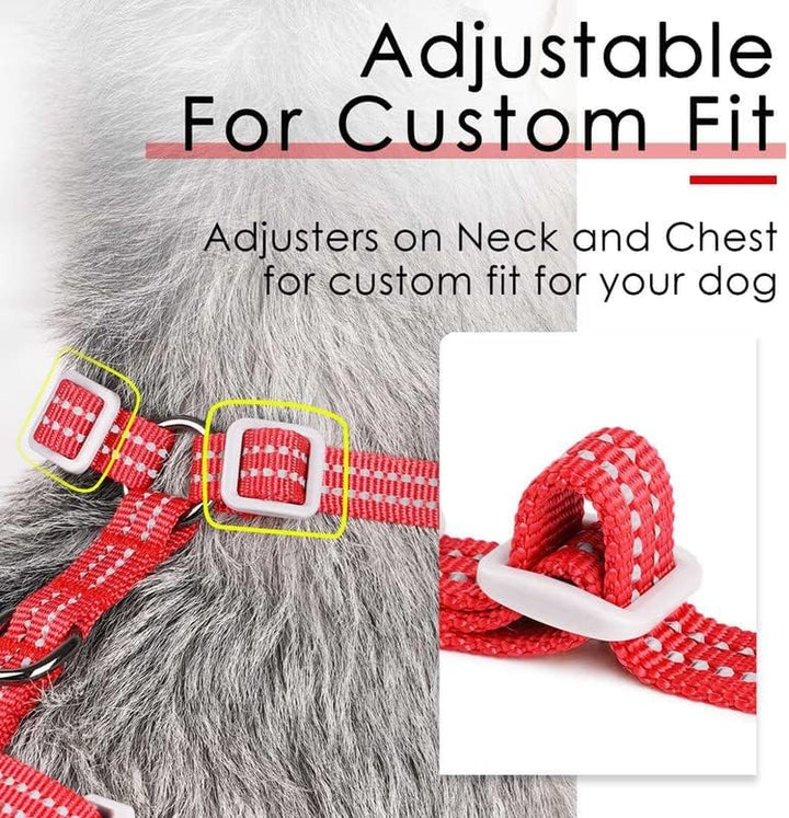 Reflective Breathable Soft Air Mesh No Pull Puppy Choke Free over Head Vest Ventilation Harness for Puppy Small Medium Dogs and Cats (Red,Xs)