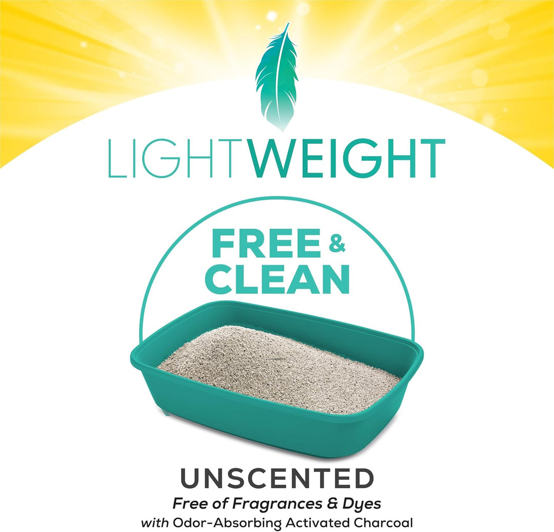 Purina  Low Dust, Clumping Cat Litter Odor Control, Lightweight Free and Clean Unscented, Multi Cat Litter - 17 Lb. Box