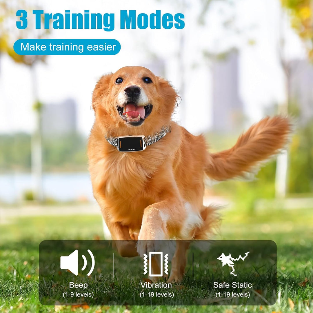 Dog Training Collar with Remote Control 4218 FT 3 Training Modes (Beep, Vibration, Safe Static) IPX7 Waterproof Rechargeable E-Collar for Small Medium Large Dogs 5-120Lbs