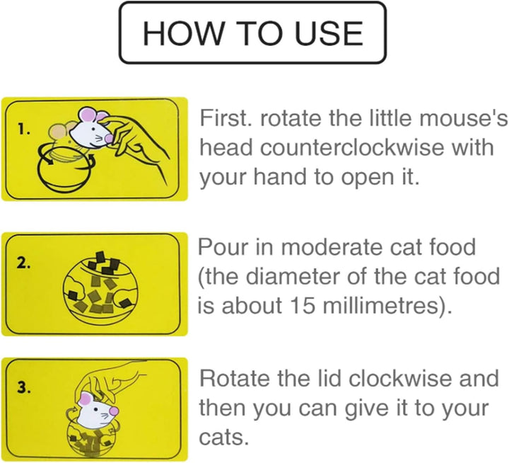 2Pcs Cat Treat Dispenser Toy, Mouse Shape Cat Interactive Toy and Food Dispenser for Pet Increases IQ Interactive & Food Dispensing