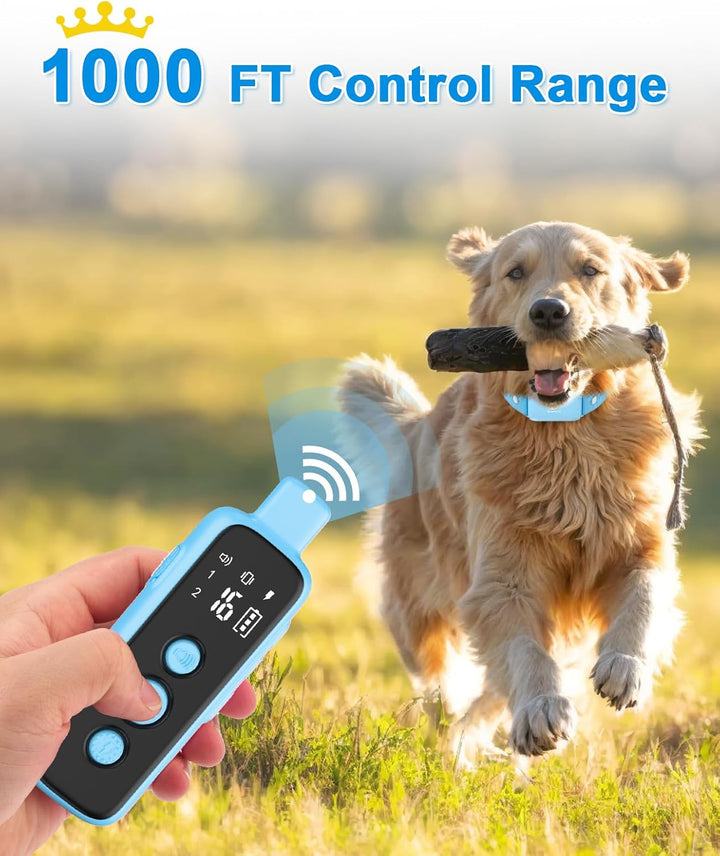 Shock Collar for Dogs - Waterproof Rechargeable Dog Electric Training Collar with Remote for Small Medium Large Dogs with Beep, Vibration, Safe Shock Modes (8-120 Lbs) (Green)