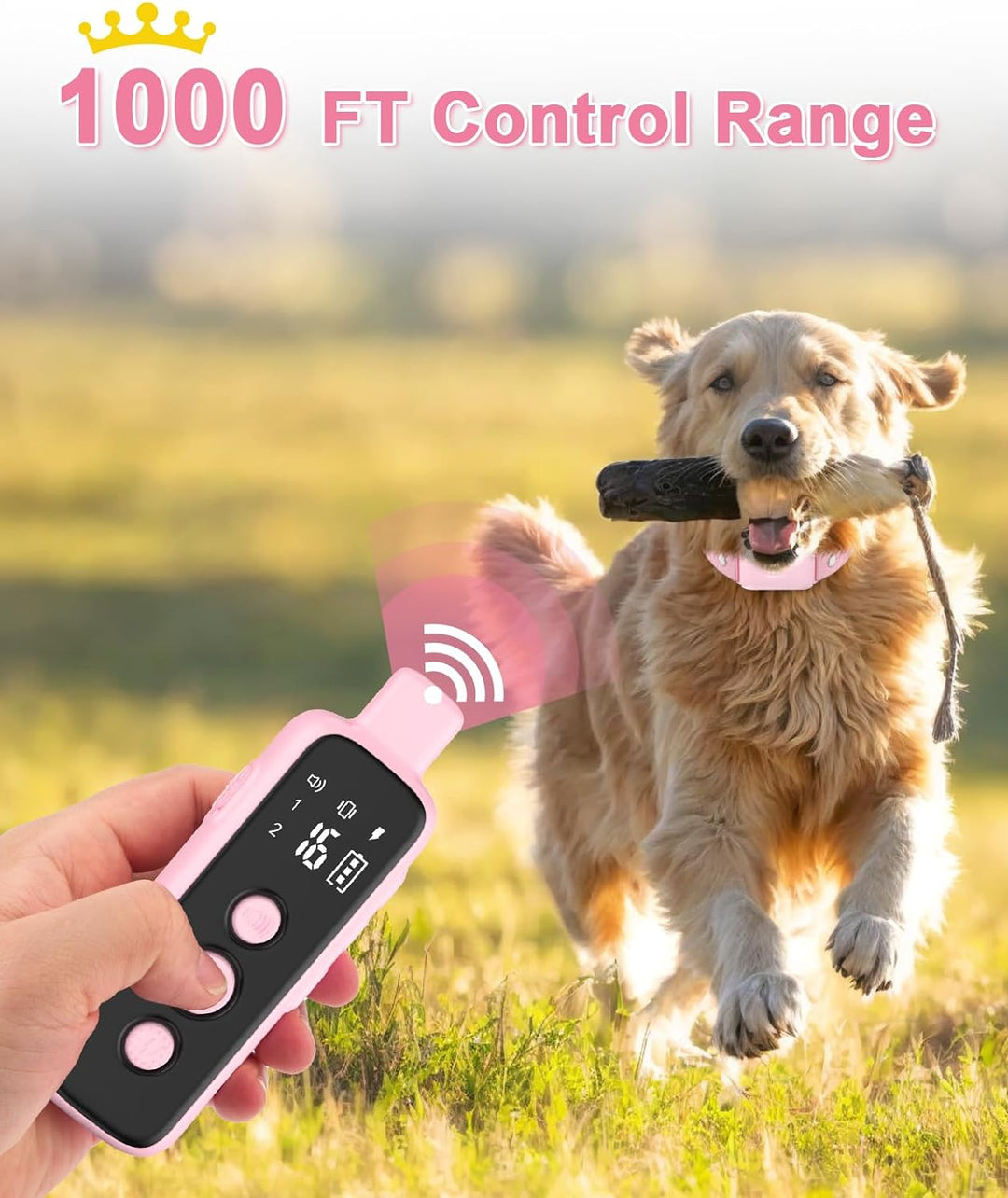 Shock Collar for Dogs - Waterproof Rechargeable Dog Electric Training Collar with Remote for Small Medium Large Dogs with Beep, Vibration, Safe Shock Modes (8-120 Lbs)