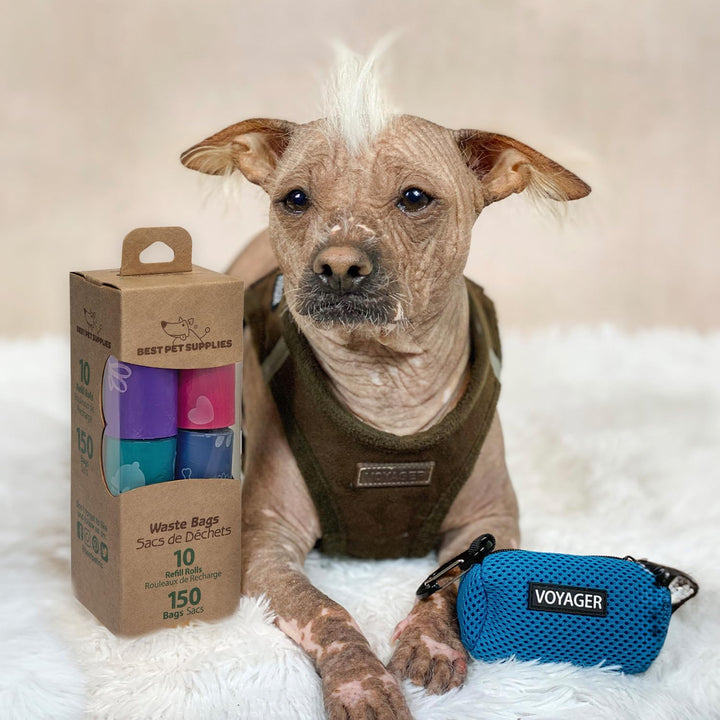 Dog Poop Bags for Waste (150 Bags) Refuse Cleanup, Doggy Roll Replacements for Outdoor Puppy Walking and Travel, Leak Proof and Tear Resistant, Thick Plastic - Assorted Colors