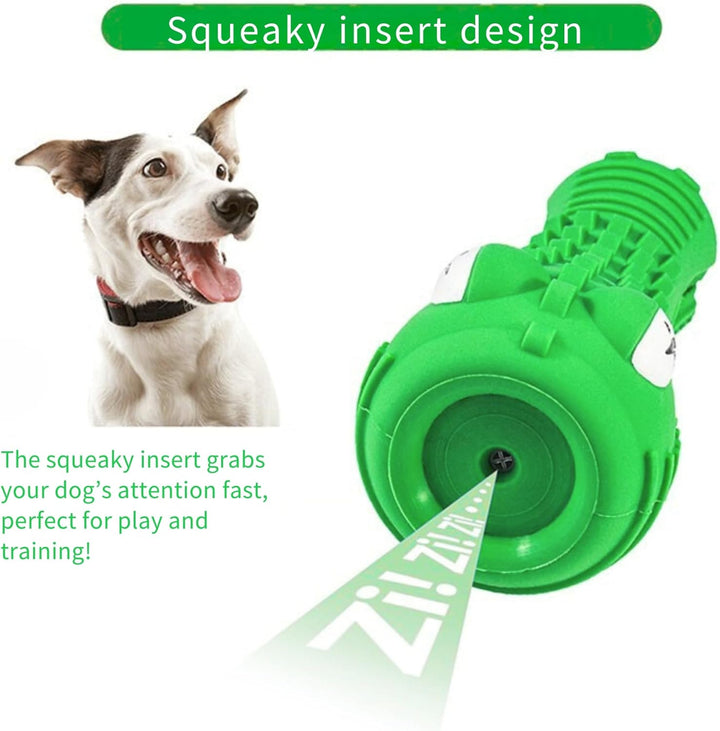 Dog Chew Toys for Aggressive Chewers – Alligator Dog Chew Toy for Large, Medium & Small Dogs – Tough Natural Rubber for Teeth Cleaning – Squeaky Interactive Dog Toys to Keep Them Busy