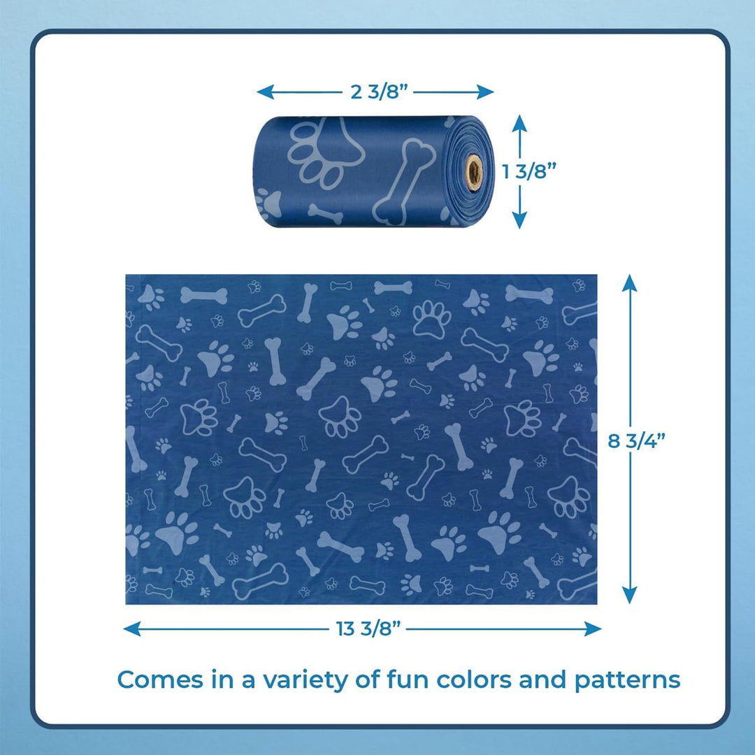 Dog Poop Bags for Waste (150 Bags) Refuse Cleanup, Doggy Roll Replacements for Outdoor Puppy Walking and Travel, Leak Proof and Tear Resistant, Thick Plastic - Assorted Colors
