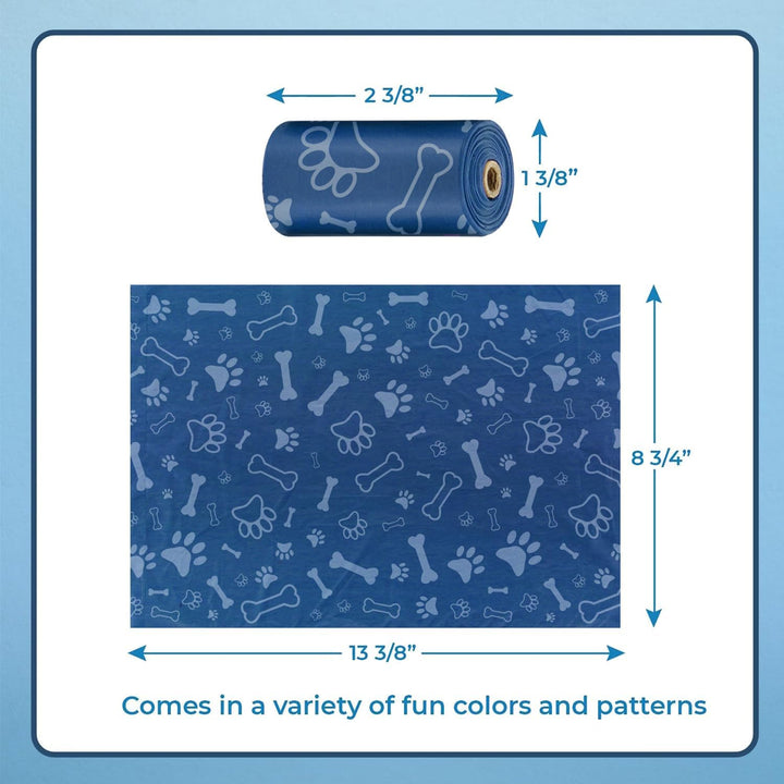 Dog Poop Bags for Waste (150 Bags) Refuse Cleanup, Doggy Roll Replacements for Outdoor Puppy Walking and Travel, Leak Proof and Tear Resistant, Thick Plastic - Assorted Colors