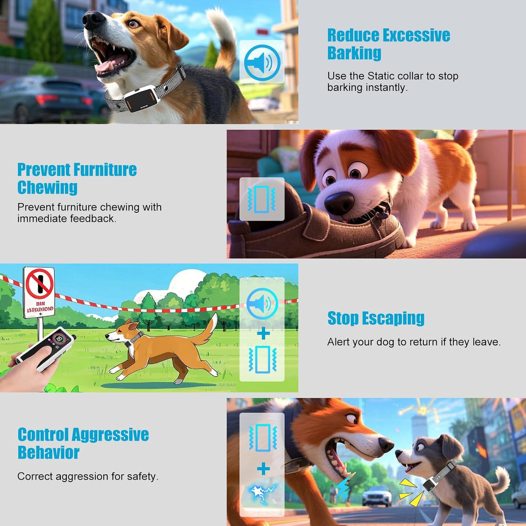 Dog Training Collar with Remote Control 4218 FT 3 Training Modes (Beep, Vibration, Safe Static) IPX7 Waterproof Rechargeable E-Collar for Small Medium Large Dogs 5-120Lbs