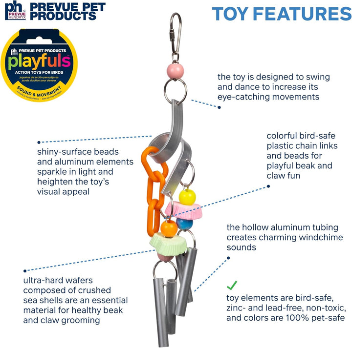 Sound & Movement Chime Time Cyclone Bird Toy 62161