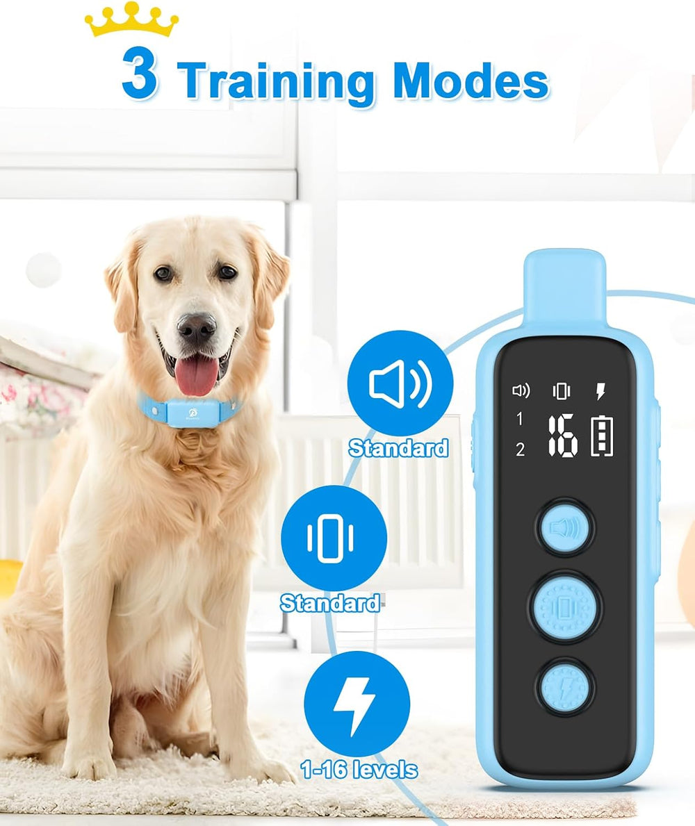 Shock Collar for Dogs - Waterproof Rechargeable Dog Electric Training Collar with Remote for Small Medium Large Dogs with Beep, Vibration, Safe Shock Modes (8-120 Lbs) (Green)