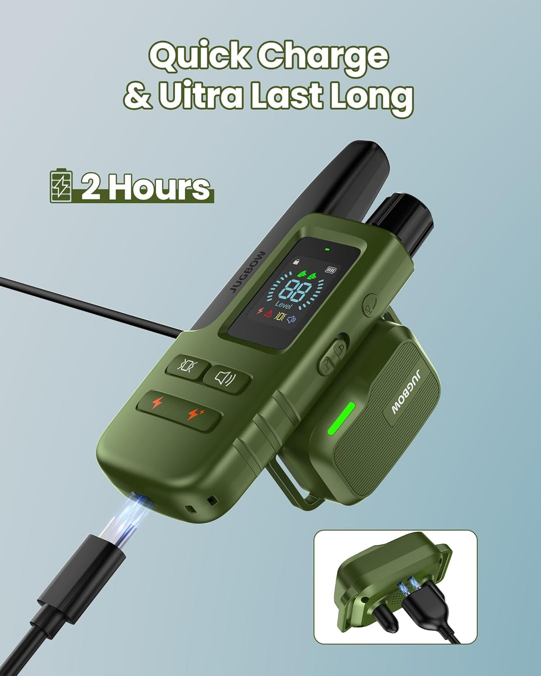 Dog Shock Collar 2 Dogs (10-120Lbs) - 3300FT Dog Training Collar with Remote IPX7 Waterproof Electric Collar with 4 Training Modes, Security Lock, Rechargeable E-Collar for All Breeds, Sizes