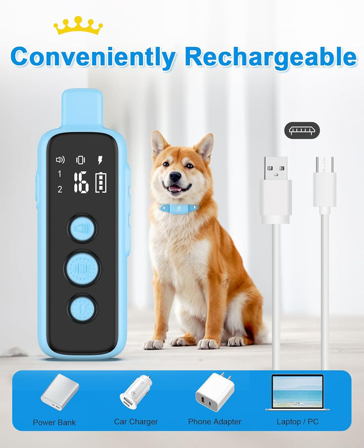 Shock Collar for Dogs - Waterproof Rechargeable Dog Electric Training Collar with Remote for Small Medium Large Dogs with Beep, Vibration, Safe Shock Modes (8-120 Lbs) (Green)