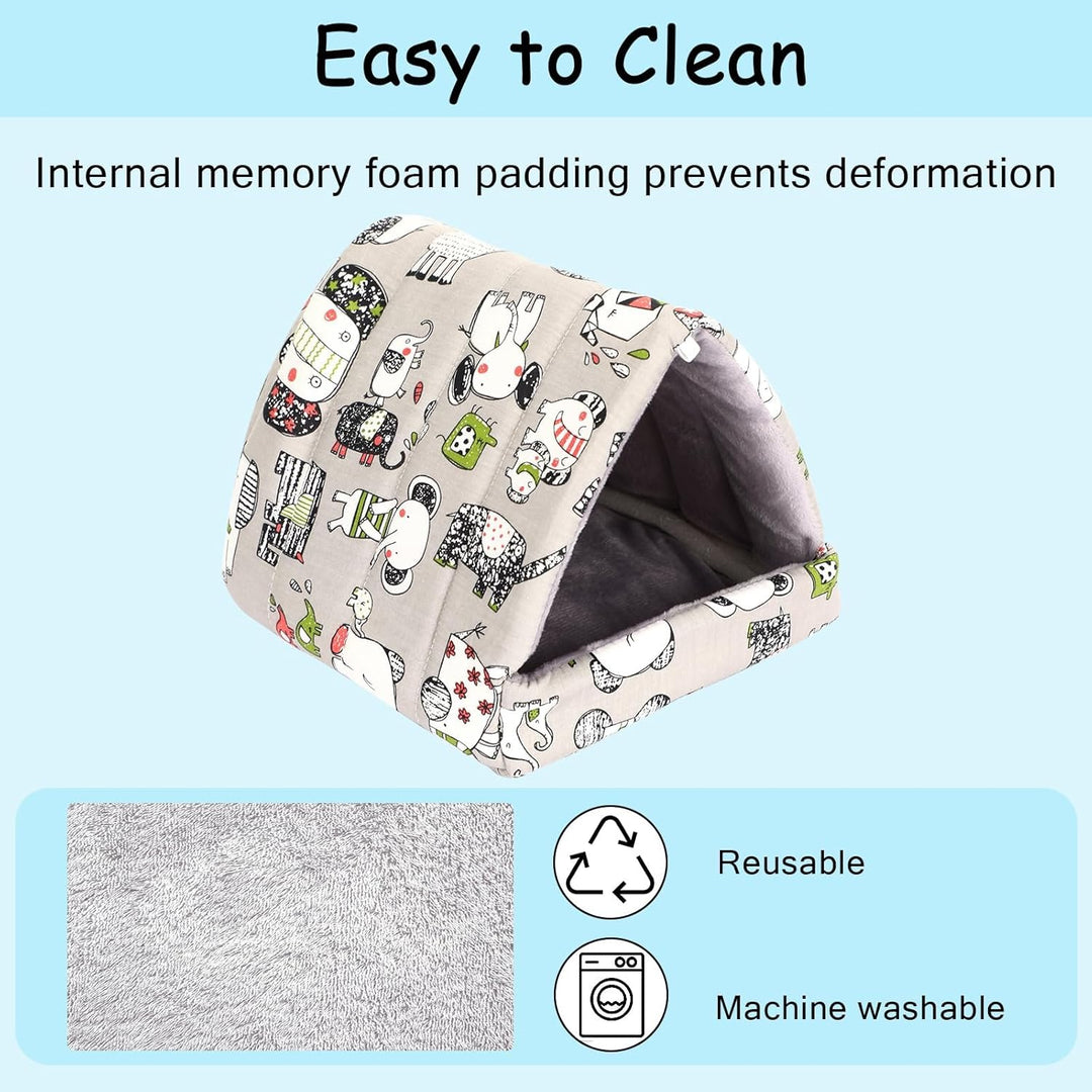 2 Pack Guinea Pig Hideout,Guinea Pig Bed Washable Small Animal House Cage Accessories for Mouse Chinchillas Hamsters Hedgehogs Ferrets Bearded Dragons and Rats