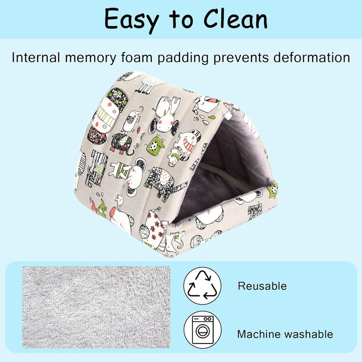 2 Pack Guinea Pig Hideout,Guinea Pig Bed Washable Small Animal House Cage Accessories for Mouse Chinchillas Hamsters Hedgehogs Ferrets Bearded Dragons and Rats