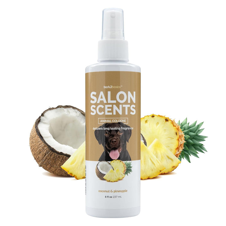 Salon Scents Pet Grooming Cologne - 8 Oz, Natural Professional Grade Perfume for Dogs and Cats, Spray, Long Lasting, Deodorizing, (Coconut and Pineapple)