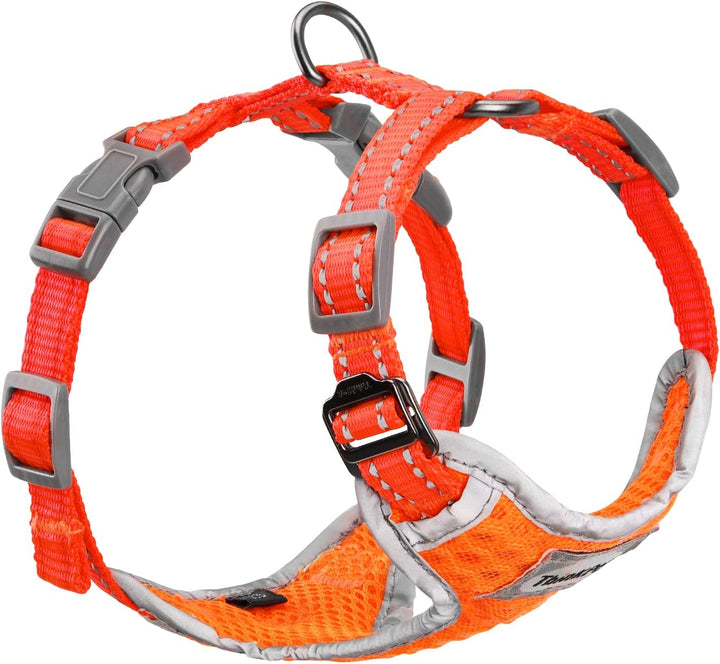 Reflective Breathable Soft Air Mesh No Pull Puppy Choke Free over Head Vest Ventilation Harness for Puppy Small Medium Dogs and Cats (Red,Xs)