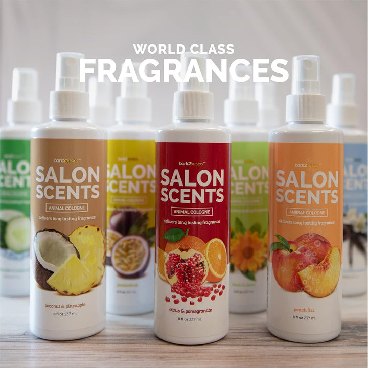 Salon Scents Pet Grooming Cologne - 8 Oz, Natural Professional Grade Perfume for Dogs and Cats, Spray, Long Lasting, Deodorizing, (Coconut and Pineapple)