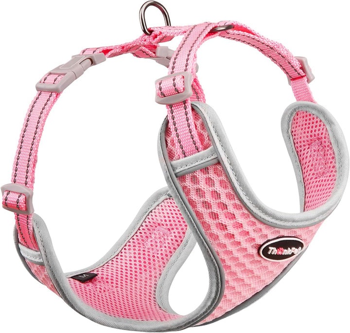 Reflective Breathable Soft Air Mesh No Pull Puppy Choke Free over Head Vest Ventilation Harness for Puppy Small Medium Dogs and Cats (Red,Xs)