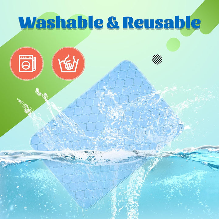 Dog Cooling Mat, 22'' X 28'' Upgrade Pet Cool Mat for Dogs Cats, Summer Ice Silk Dog Cooling Pad & Washable Pee Pad for Indoor or Outdoor - Bottom Waterproof and anti Slip
