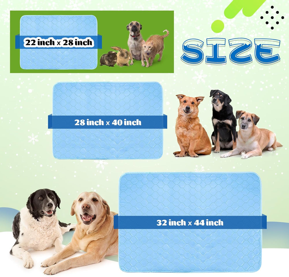 Dog Cooling Mat, 22'' X 28'' Upgrade Pet Cool Mat for Dogs Cats, Summer Ice Silk Dog Cooling Pad & Washable Pee Pad for Indoor or Outdoor - Bottom Waterproof and anti Slip