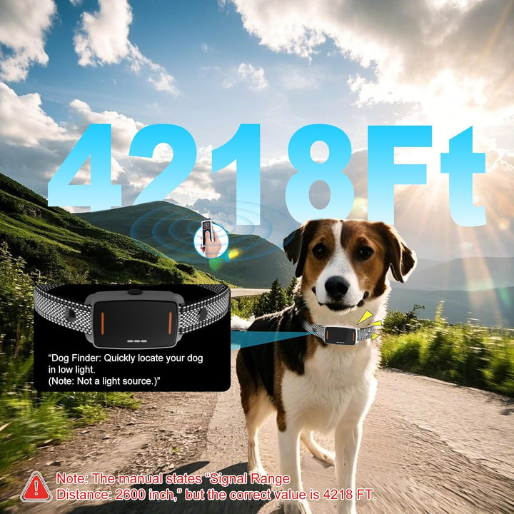 Dog Training Collar with Remote Control 4218 FT 3 Training Modes (Beep, Vibration, Safe Static) IPX7 Waterproof Rechargeable E-Collar for Small Medium Large Dogs 5-120Lbs