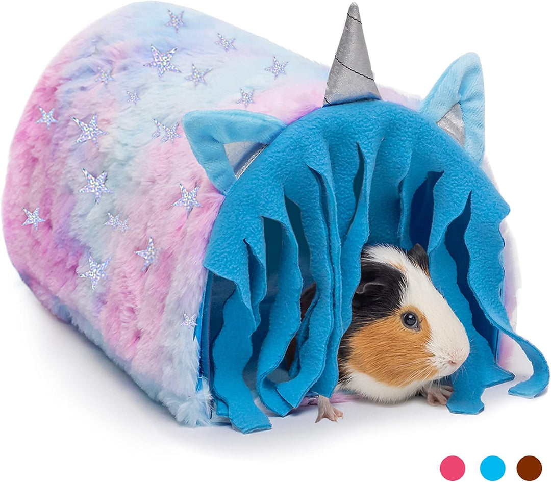 Guinea Pig Hideout - Fleece Tunnel House Cage Accessories for Rat Hamster Hedgehog Chinchilla Small Animal - Playing Sleeping Hunting Resting Washable Tube Bedding Habitats