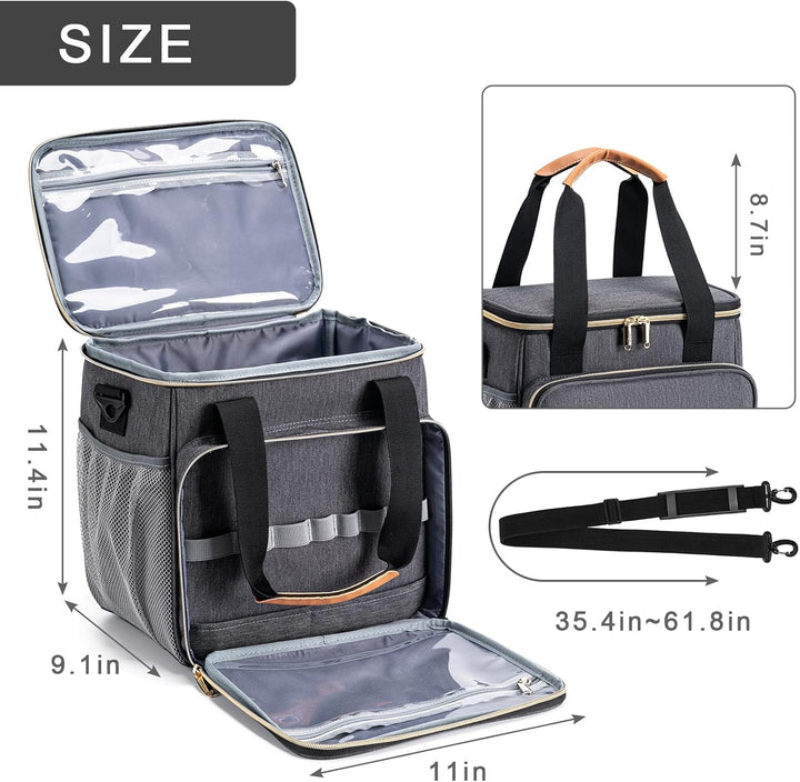 Pet Grooming Bag, Dog Grooming Supplies Organizer Tote Bag, Perfect for Pet Grooming Tool Kit Accessories-Dark Gray