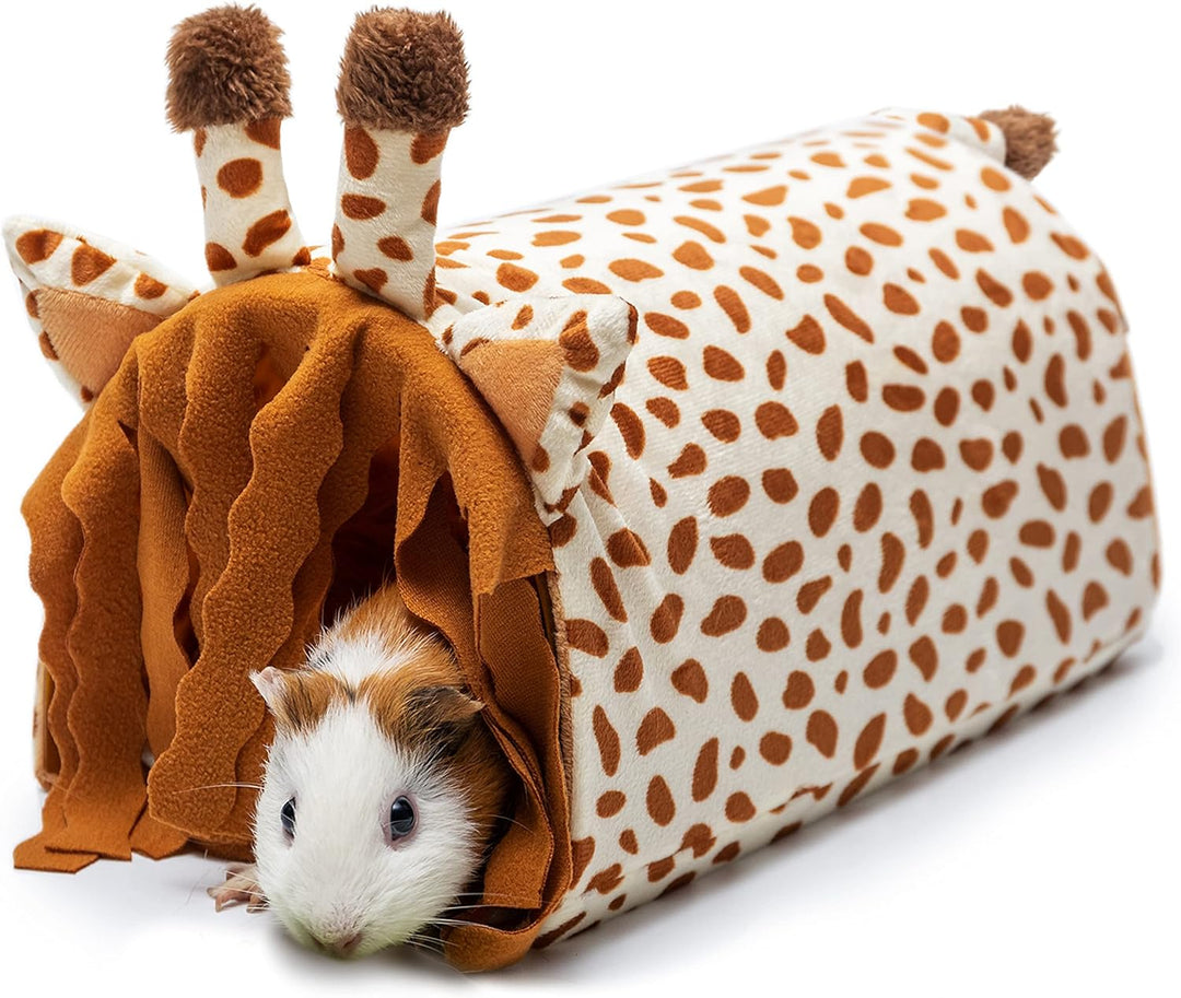Guinea Pig Hideout - Fleece Tunnel House Cage Accessories for Rat Hamster Hedgehog Chinchilla Small Animal - Playing Sleeping Hunting Resting Washable Tube Bedding Habitats