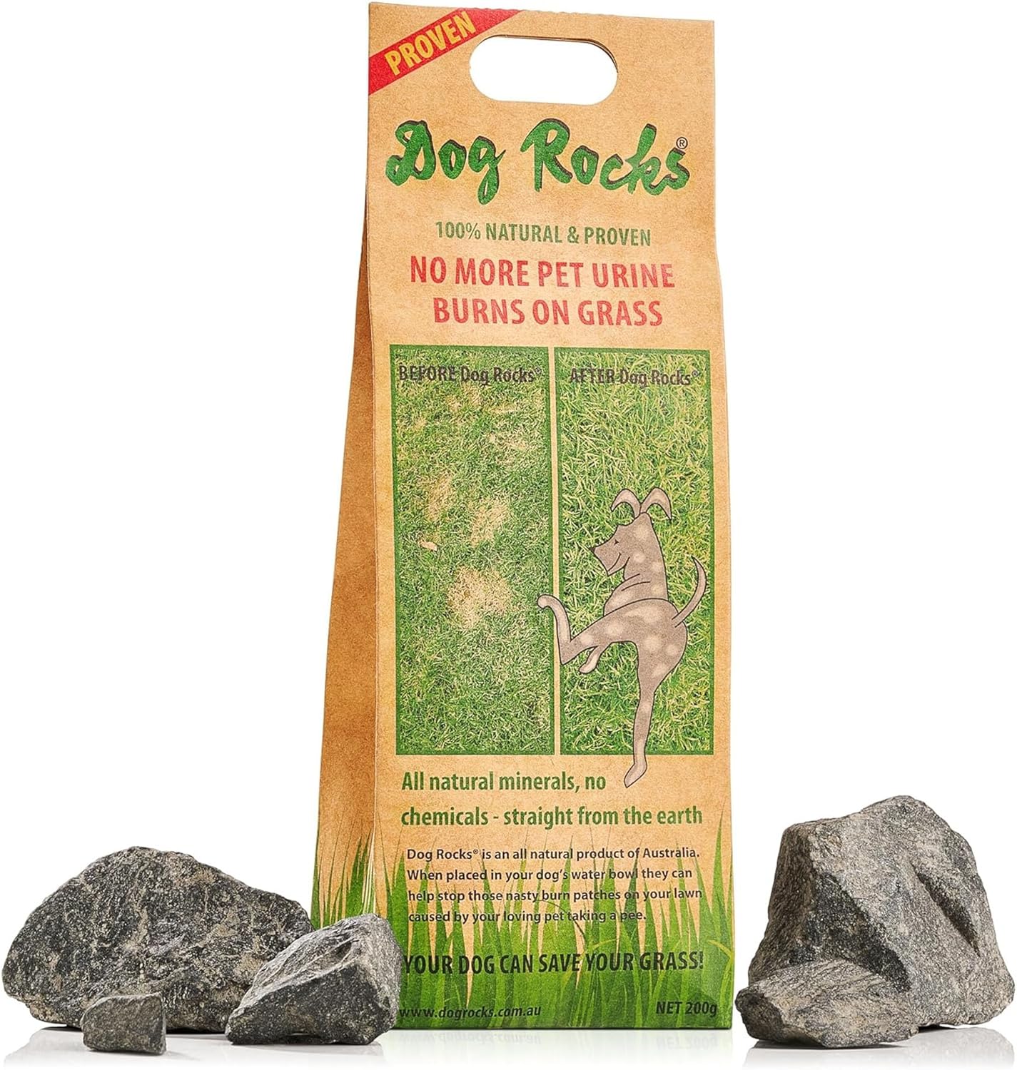 for Urine Burning Grass - 200G Natural Pet Rock to Help Maintain Green Lawn - Grass Savers for Dog Urine - 2 Month Supply for Use in Water Bowls or Yard