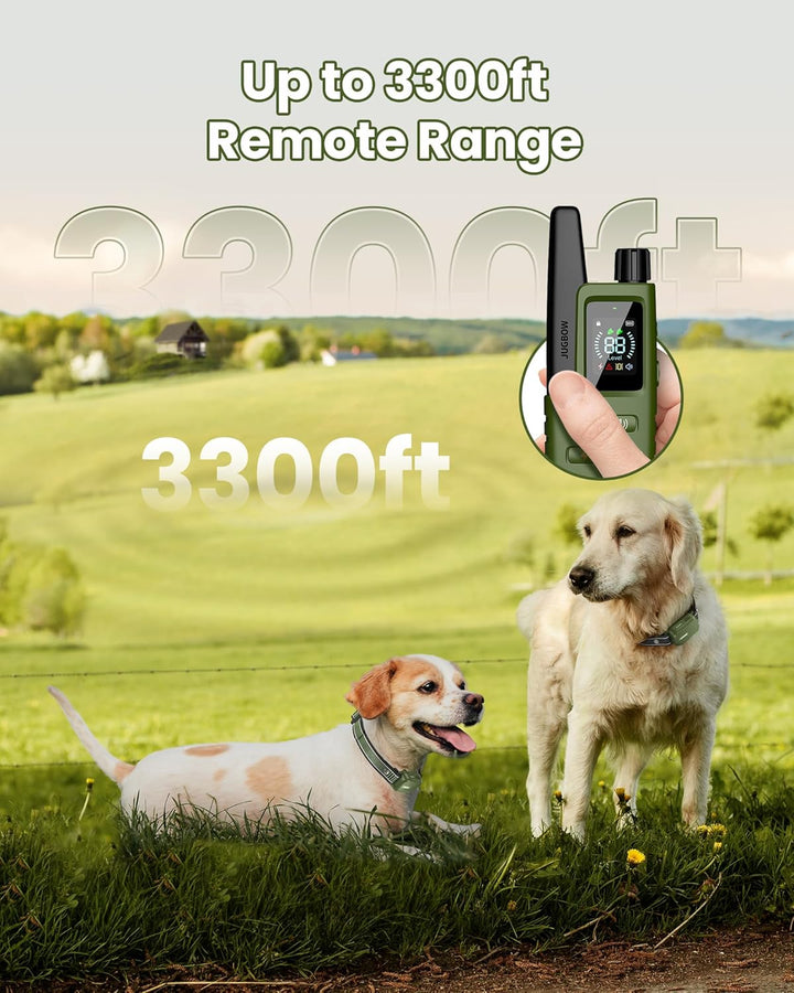 Dog Shock Collar 2 Dogs (10-120Lbs) - 3300FT Dog Training Collar with Remote IPX7 Waterproof Electric Collar with 4 Training Modes, Security Lock, Rechargeable E-Collar for All Breeds, Sizes