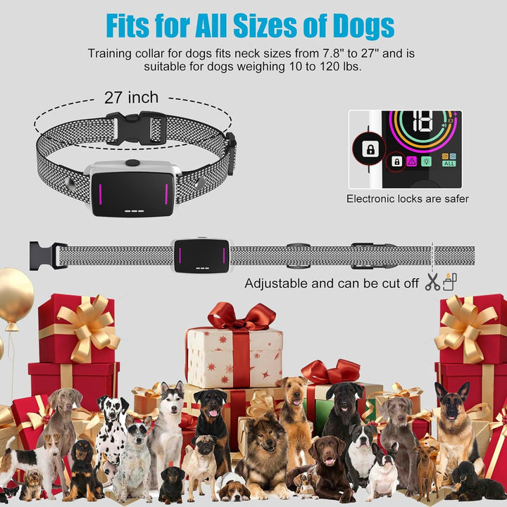 Dog Training Collar with Remote Control 4218 FT 3 Training Modes (Beep, Vibration, Safe Static) IPX7 Waterproof Rechargeable E-Collar for Small Medium Large Dogs 5-120Lbs