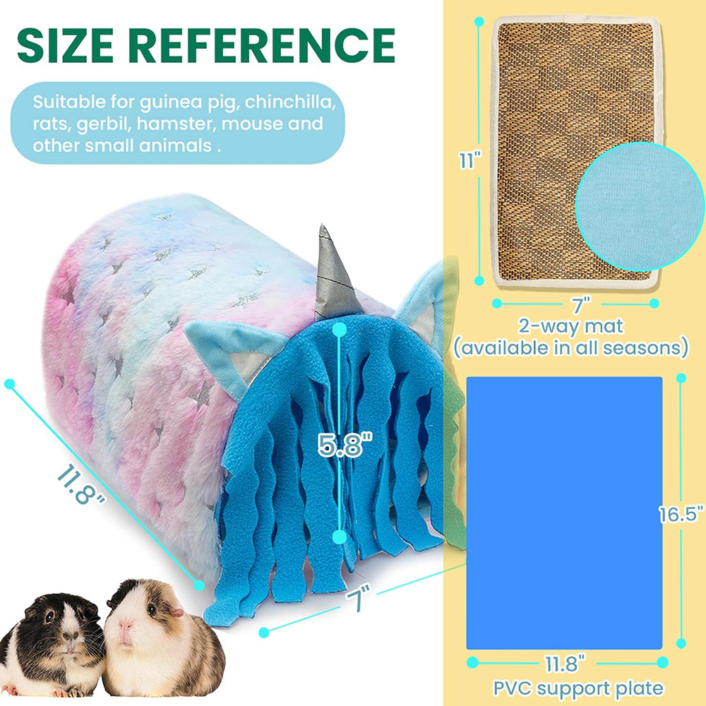 Guinea Pig Hideout - Fleece Tunnel House Cage Accessories for Rat Hamster Hedgehog Chinchilla Small Animal - Playing Sleeping Hunting Resting Washable Tube Bedding Habitats