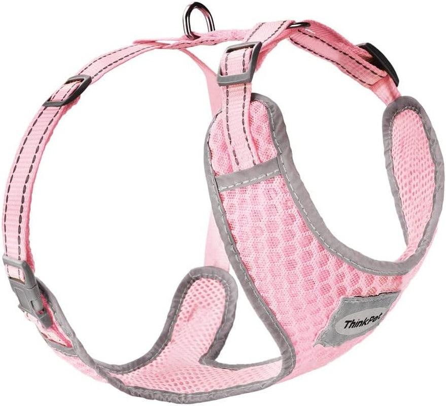 Reflective Breathable Soft Air Mesh No Pull Puppy Choke Free over Head Vest Ventilation Harness for Puppy Small Medium Dogs and Cats (Red,Xs)
