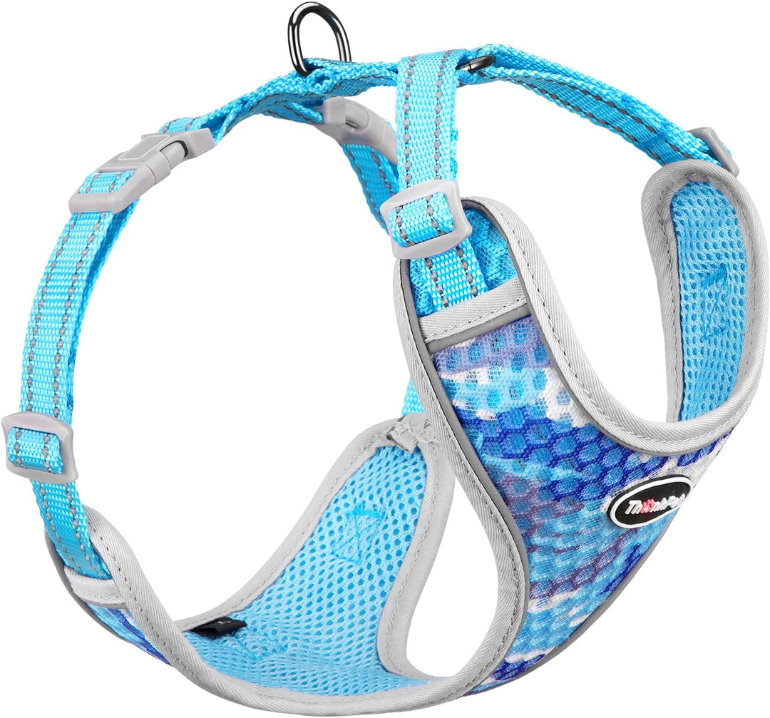 Reflective Breathable Soft Air Mesh No Pull Puppy Choke Free over Head Vest Ventilation Harness for Puppy Small Medium Dogs and Cats (Red,Xs)