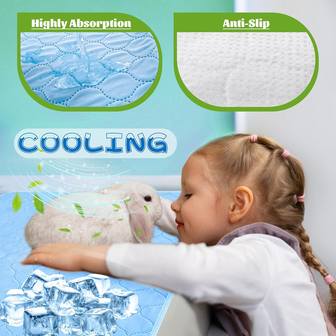 Dog Cooling Mat, 22'' X 28'' Upgrade Pet Cool Mat for Dogs Cats, Summer Ice Silk Dog Cooling Pad & Washable Pee Pad for Indoor or Outdoor - Bottom Waterproof and anti Slip