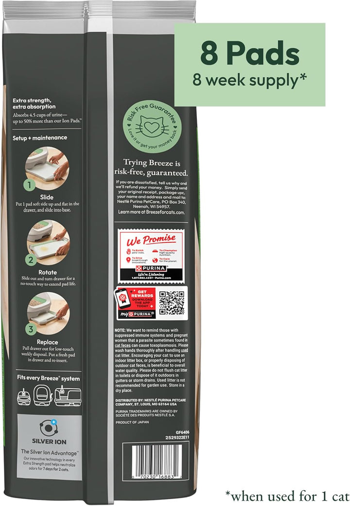 Purina  Cat Litter Breeze Pads Refill Pack Multi Cat Litter Pads - 8 Ct. Bag
