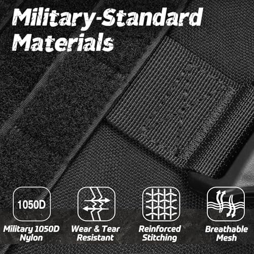 Tactical Dog Harness for Large, Heavy Duty Pet Harness with Handle, No-Pull Service Vest Large Breed, Adjustable Military Dog Vest for Training Hunting Walking, Black, L