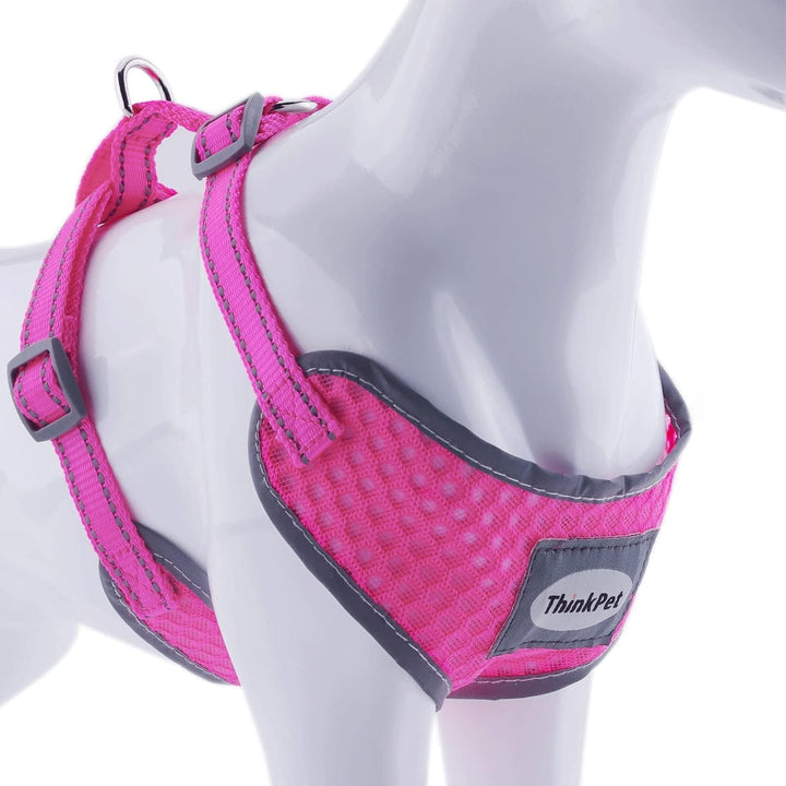 Reflective Breathable Soft Air Mesh No Pull Puppy Choke Free over Head Vest Ventilation Harness for Puppy Small Medium Dogs and Cats (Red,Xs)