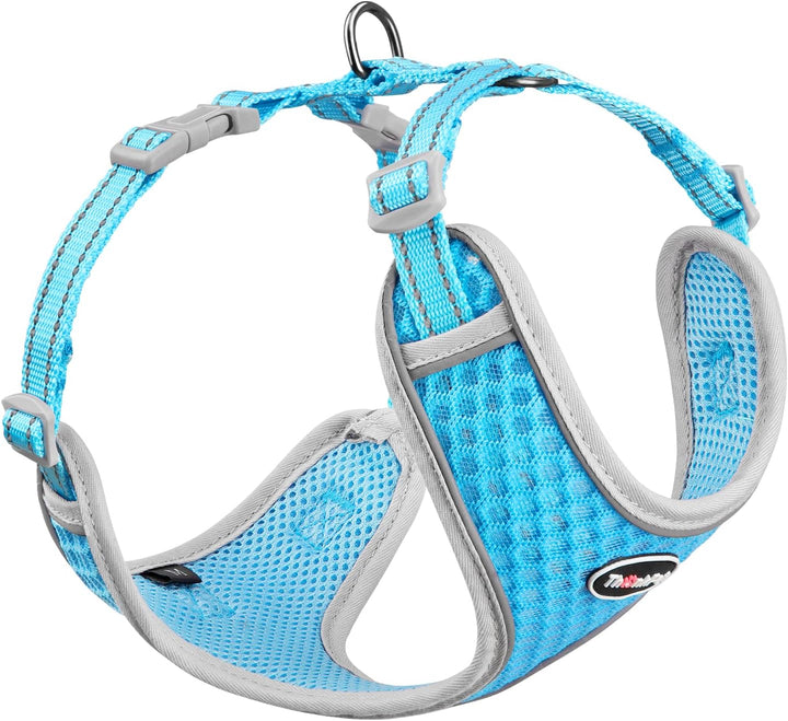 Reflective Breathable Soft Air Mesh No Pull Puppy Choke Free over Head Vest Ventilation Harness for Puppy Small Medium Dogs and Cats (Red,Xs)