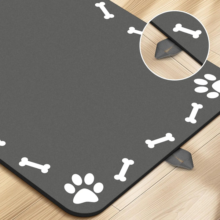 Pet Feeding Mat-Absorbent Dog Food Mat for Water Spill Dog Mat for Food and Water Bowl Quick Dry Dog Water Dispenser Mat Dog Water Bowl Mat for Messy Drinkers 16"*24"